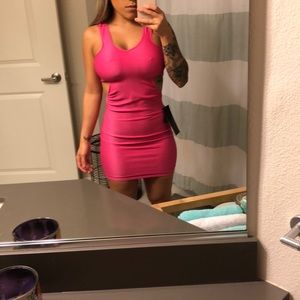 Hot pink cut out Bebe dress NWT